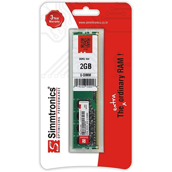 Simmtronics 2GB DDR2 Desktop RAM 800 MHz (PC 6400) with 1 Year Warranty
