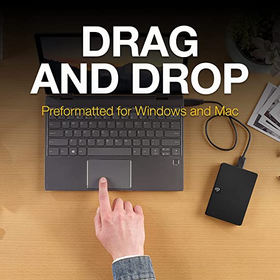 Seagate Expansion 2TB External HDD - USB 3.0 for Windows and Mac with 3 yr Data Recovery Services, Portable Hard Drive