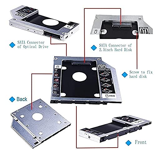 SATA 9.5 mm Hard Drive Caddy for CD DVD- Drive Slot (for SSD and HDD)
